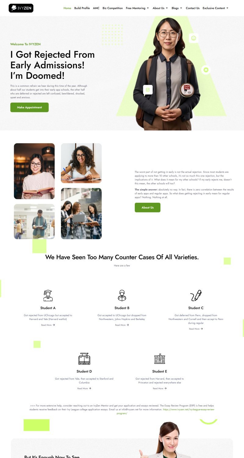 IvyZen website designed and built by Developers Dom